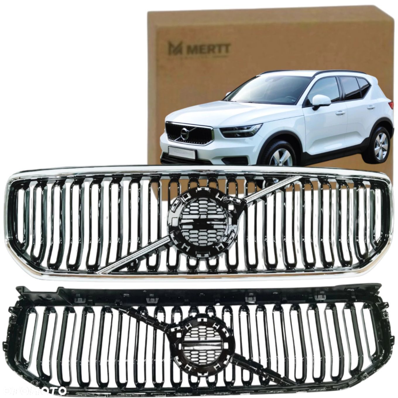 VOLVO XC40 2017+ ATRAPA KRATKA ŚRODKOWA CHŁODNICY GRILL 31457342 CHROM - 1