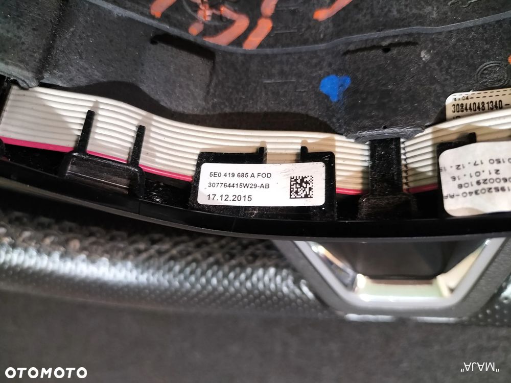 SKODA OCTAVIA III LIFT 565419091E 5E0419685A SKÓRZANA MULTIFUNKCYJNA KIEROWNICA DSG ŁOPATKI MULTIFUNKCJA SKÓRA ORYGINAŁ - 19