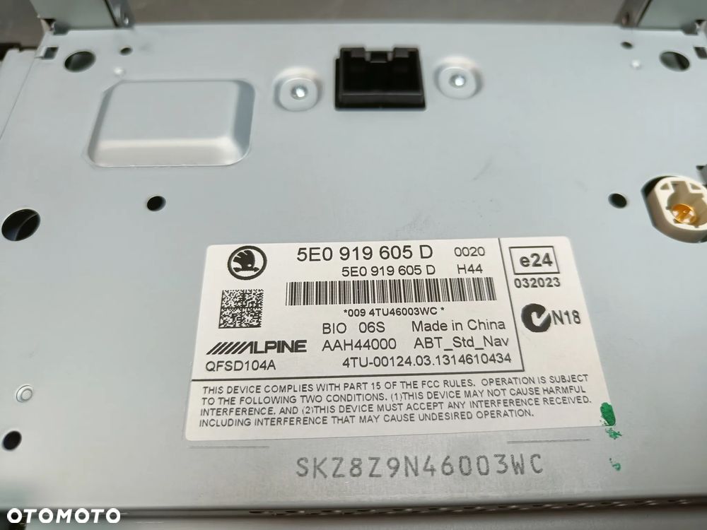 Radio Nawigacja Skoda Octavia 3 III Wyświetlacz Czytnik Multimedia Napęd 5E0919605D 5E0035874 - 9
