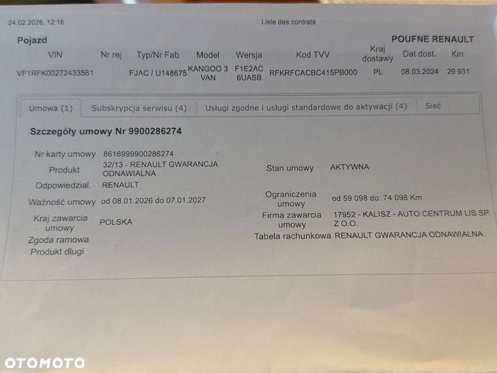 Renault KANGOO 1.5 DCI 115 KONI / AUTOMAT / GRZANE FOTELE  / ŚWIATŁA FULL LED / ASYSTENT PASA RUCHU / MARTWE POLE / CZYTA ZNAKI DROGOWE / KEYLESS-GO / DRZWI OBUSTRONNE / SALON POLSKA / FABRYCZNIE NOWY STAN / JEDYNY TAKI W POLSCE - 40