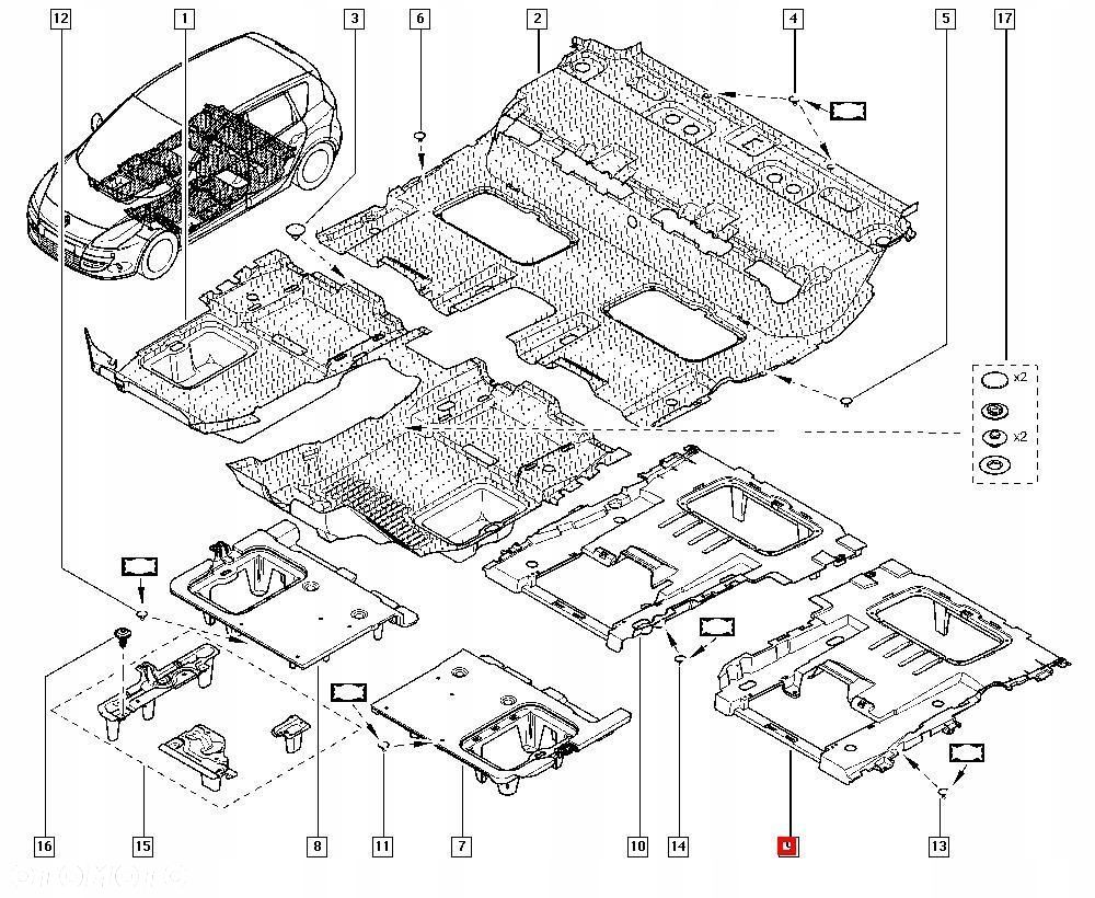 PODŁOGA WYGŁUSZENIE LEWY PRZÓD RENAULT SCENIC III 849070001R - 8
