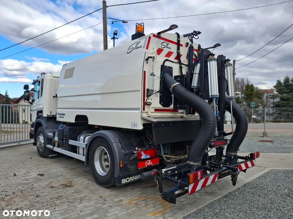 Scania P370 Zamiatarka FAUN Viajet 6 R H Euro 6 EUnited PM10 Tylna Ssawa Tylni Odkurzacz Karcher Listwy Wysokiego Ciśnienia Mycie Jezdni Lanca 2 Zbiorniki Wody Oświetlenie LED Regulowane Zawieszenie - 9