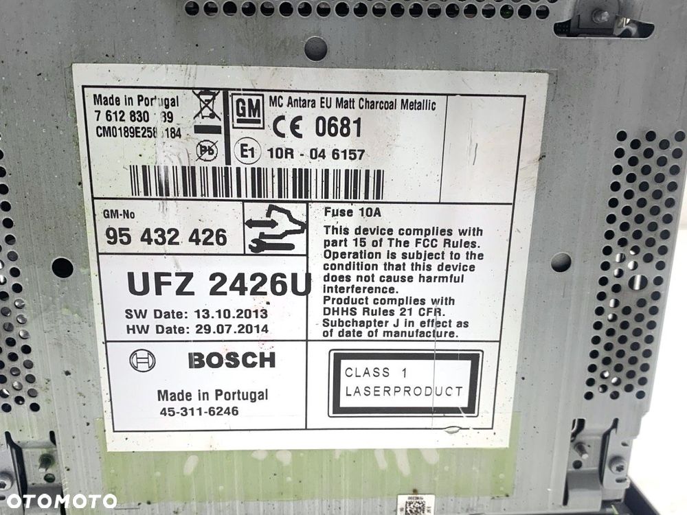 RADIO  OPEL ANTARA A (L07) 2006 - 2022 2.2 CDTi 4x4 135 kW [184 KM] olej napędowy 2010 - 2015 - 5