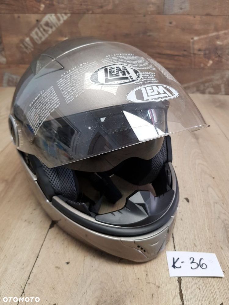 Kask motocyklowy LEM z odpinaną szczęką rozmiar M 57 - 1