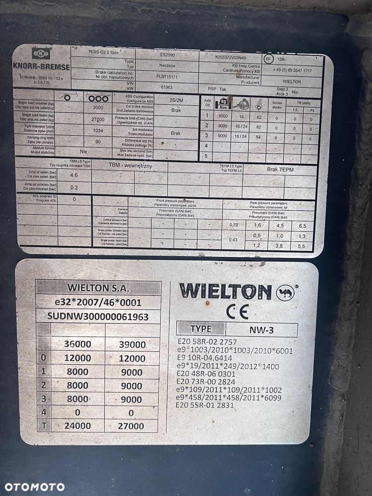 Wielton WYWROTKA 39m3 / HAMULCE TARCZOWE / PODNOSZONA OŚ / 2017 ROK !! - 17