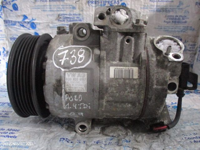 Compressor AC 6Q0820808F VW POLO 2009 1.4TDI VW POLO 2009 1.4TDI VW POLO 4 9N FASE 2 2009 1.4TDI 70CV 5P CINZENTO DIESEL DENSO - 1