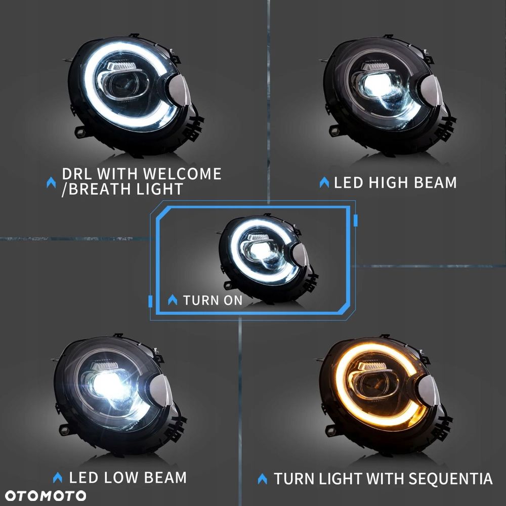 Reflektory Lamy kpl Vland Led Tuning Black Mini One r55 r56 r57 r58 r59 06- - 11