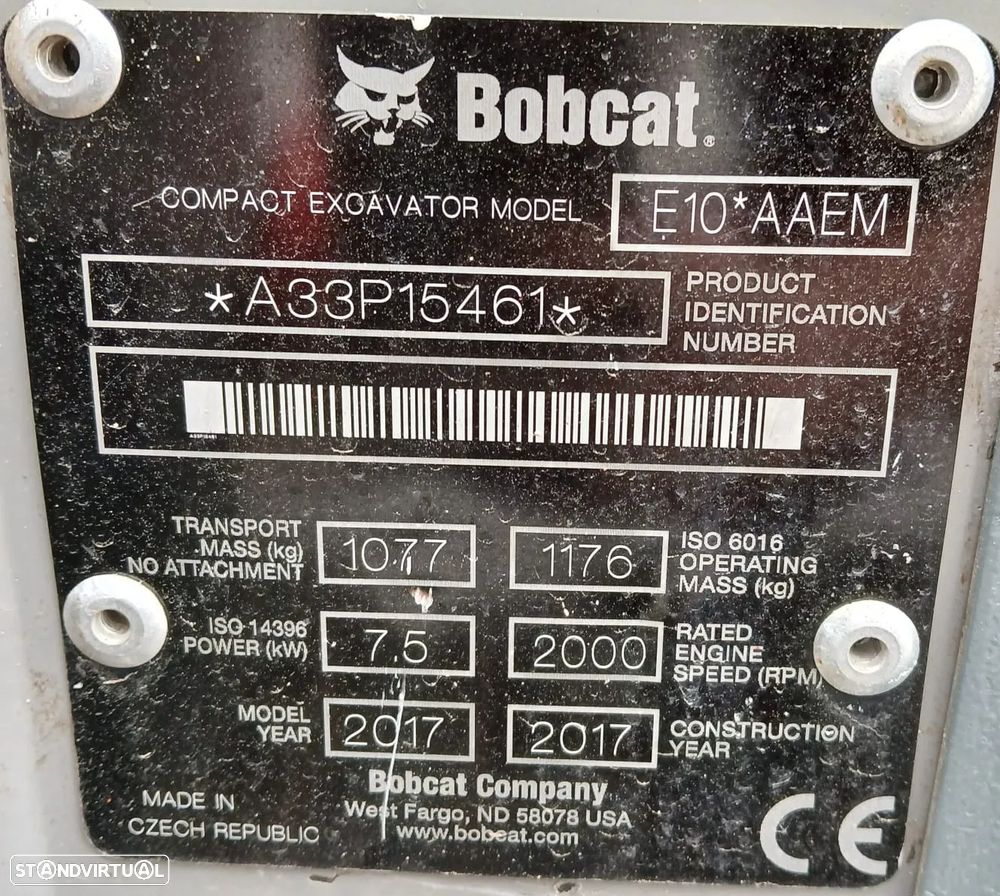 Bobcat E10 - Mini Escavadora 2017 - 10