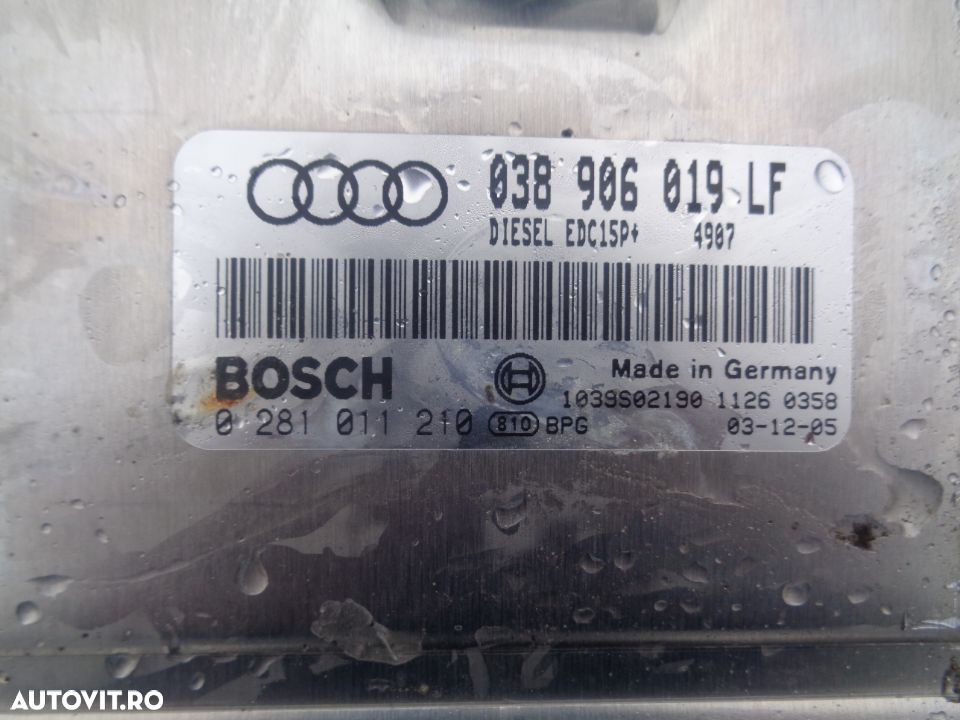 Vand Calculator Motor ECU Audi A4 B5 1.9 TDI 101CP AVB din 2004 cod:038906019 LF - 2