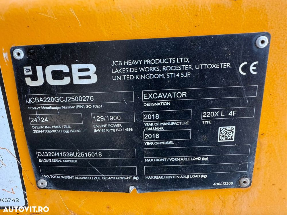 JCB 220XL-L-4F Excavator - 3