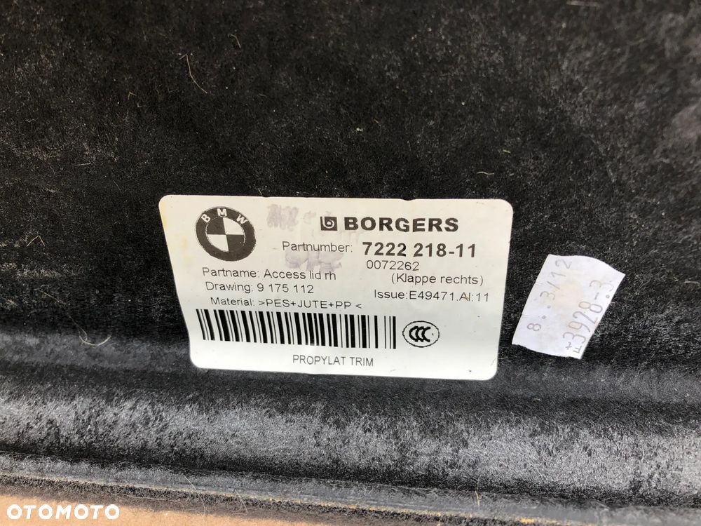 BMW F25 X3 BOCZEK WNĘKI BAGAŻNIKA PRAWY 7222218 - 3