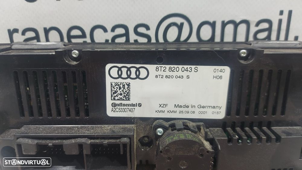 Comando Sofagem Climatronic Auto Rádio Audi A4 A5 A6 8T2820043S Original - 3