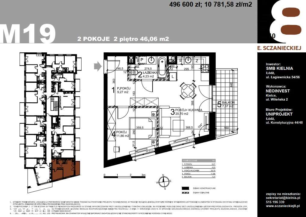 Sczanieckiej 8 - nowe mieszkanie dwupokojowe - INWESTYCYJNIE
