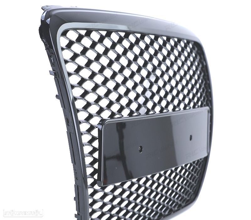 GRELHA FRONTAL AUDI A6 C6 4F 08-11 LOOK RS PRETO BRILHANTE - 3