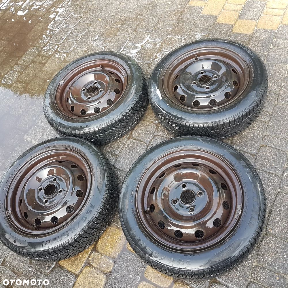 Koła felgi felga koło opony zimowe 155/65/14 4×100  5.5J piasta 54.1mm pasuja do Hyundai i10 i20 Accent Getz Kia Rio Picanto Toyota Yaris Suzuki Baleno Mazda Demio 323 - 3