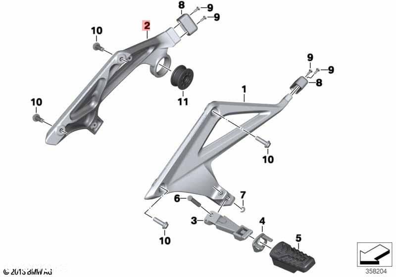 SET TYŁ PRAWY PODNÓŻEK R1250 K52 BMW R 1200 RT 46718534790 - 6