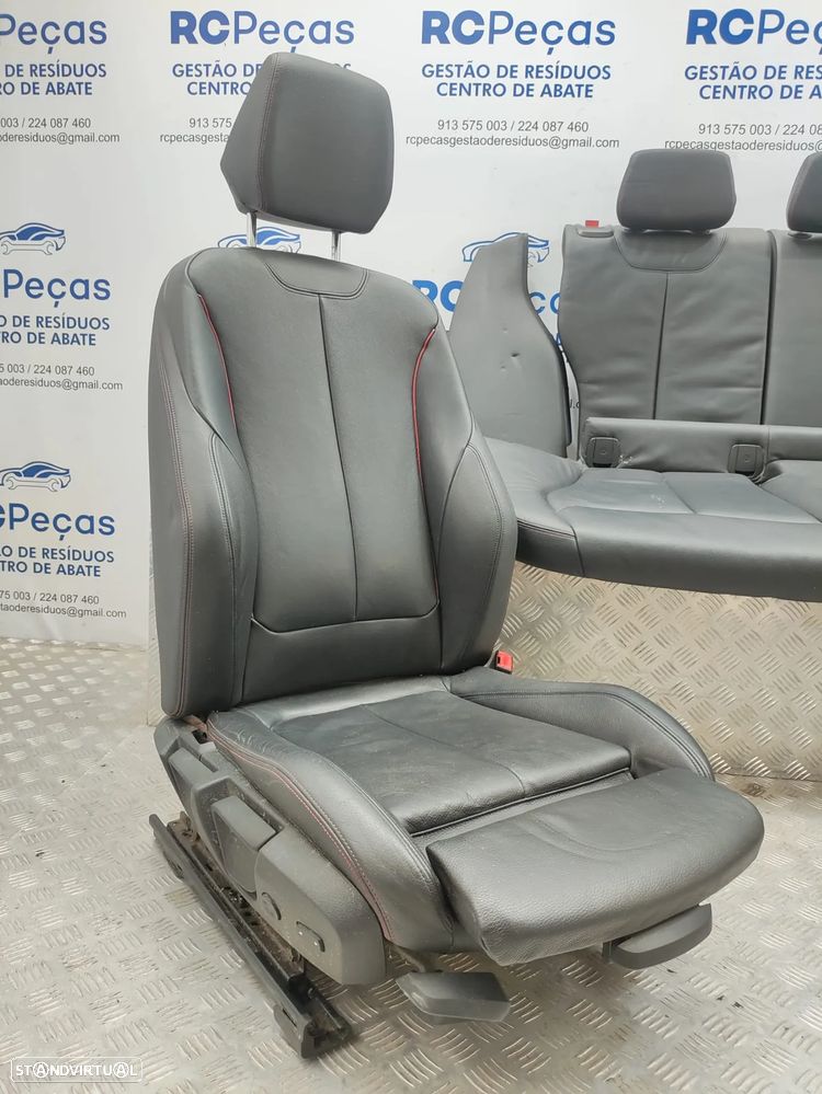 Conjunto Bancos em Pele BMW Serie 1 F20 Pack M Eletricos Memoria Costura Vermelha 2012 a 2019 - 6