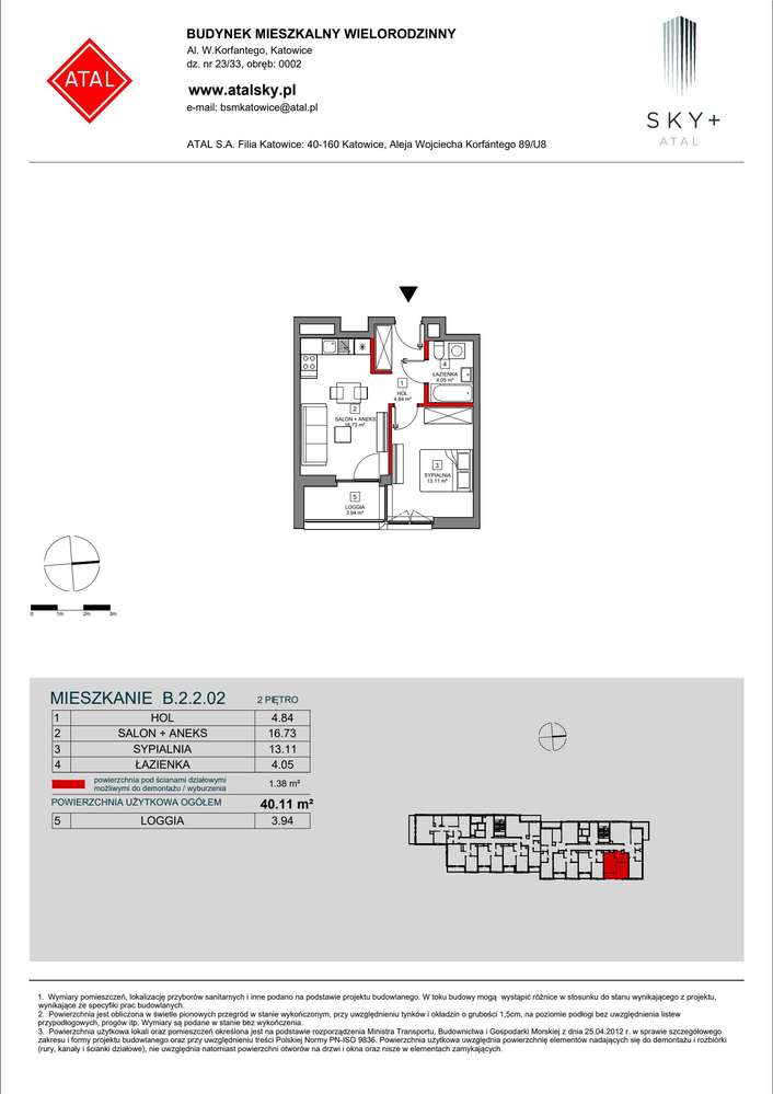 2-pokojowe mieszkanie 40m2 + loggia - Pełny obrazek: 2/24