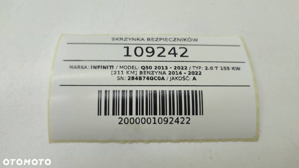 SKRZYNKA BEZPIECZNIKÓW MODUŁ BSI 284B7 4GC0A INFINITI Q50 EUROPA - 4