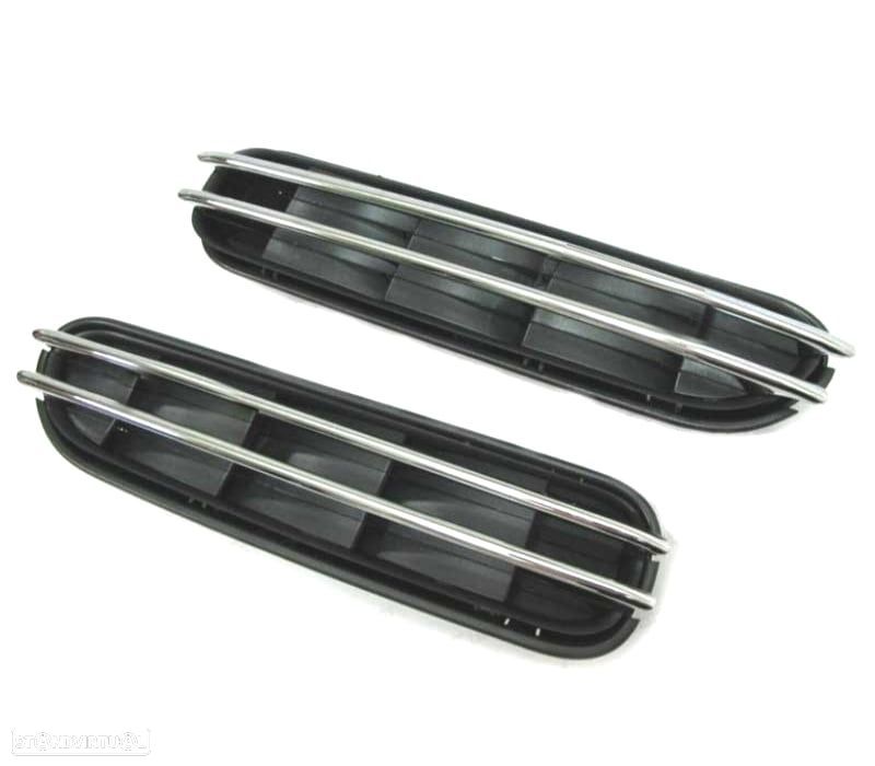 GRELHAS LATERAIS BMW E60 E61 03-07 PRETO CROMADO LOOK M5 - 1