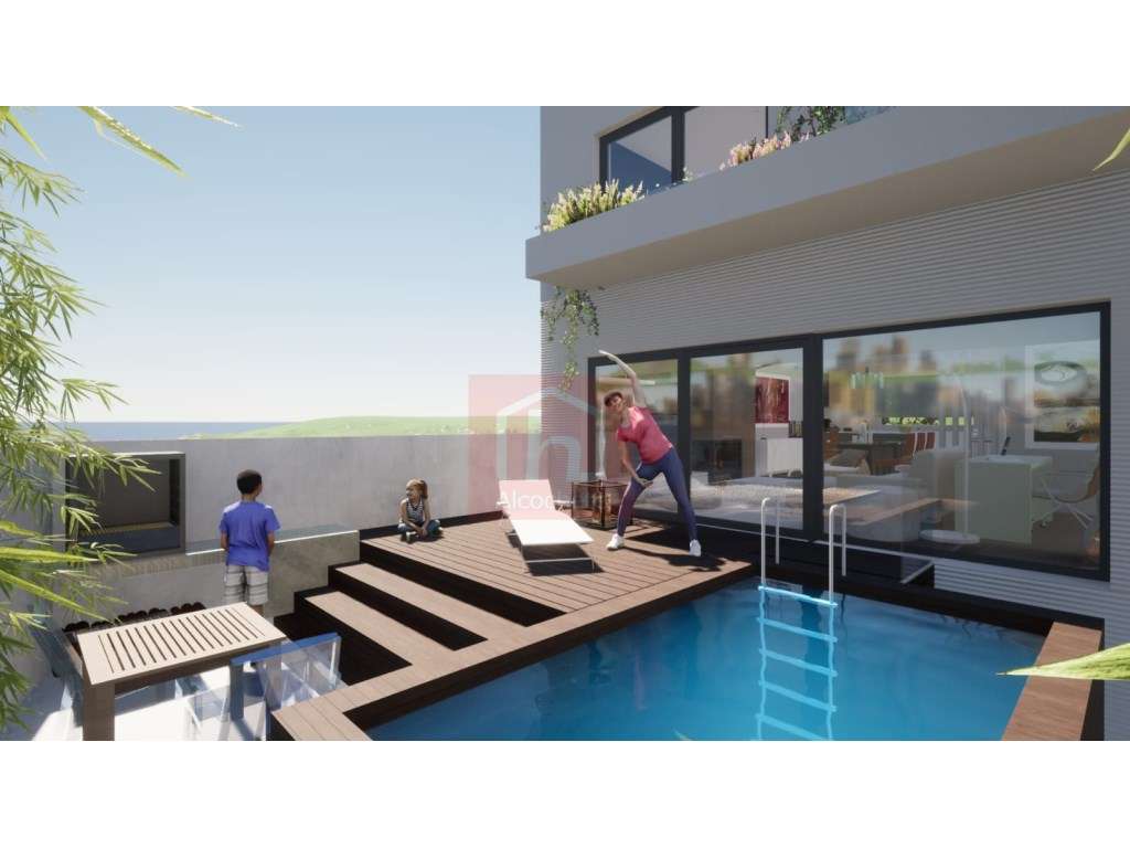 Moradia em banda T3+1 com piscina em Sarilhos Grandes. - Grande imagem: 3/10