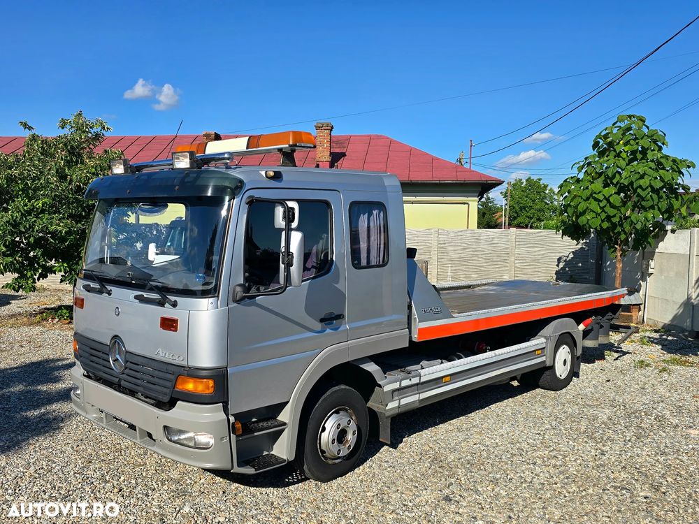Mercedes-Benz ATEGO 1023 PLATOU HIDRAULIC INOX 6M  + FURCA SI 6 LOCURI - 2