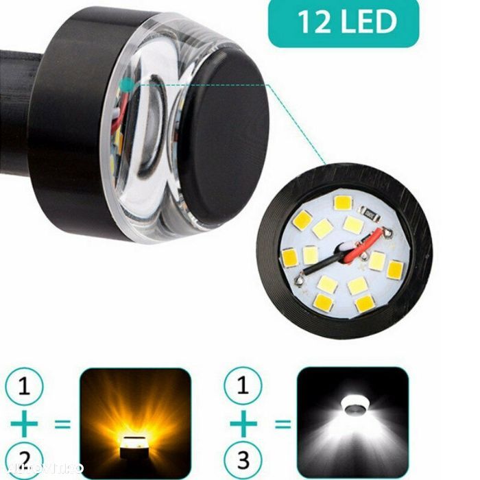 Capete Ghidon Moto Cu Semnalizare si Pozitie Cafe Racer Custom A290 - 6