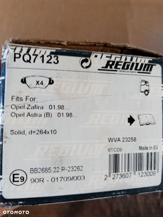 Klocki hamulcowe przód przednie Zafira A Astra G Regium Germany Nowe - 2