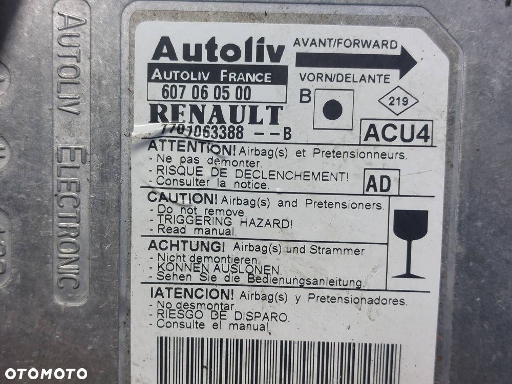 MODUŁ SENSOR STEROWNIK PODUSZEK RENAULT MEGANE II 7701063388 - 4