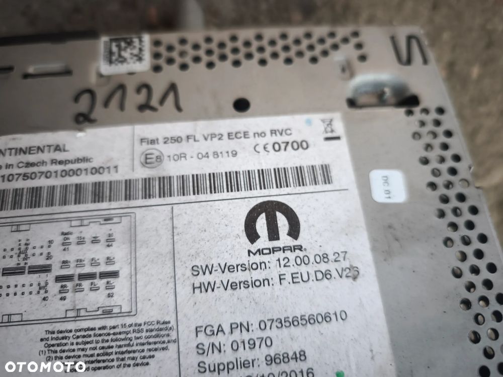 Radio Ducato Jumper Boxer Bluetooth 07356560610 Fiat 250 FL VP2 ECE no RVC - 4