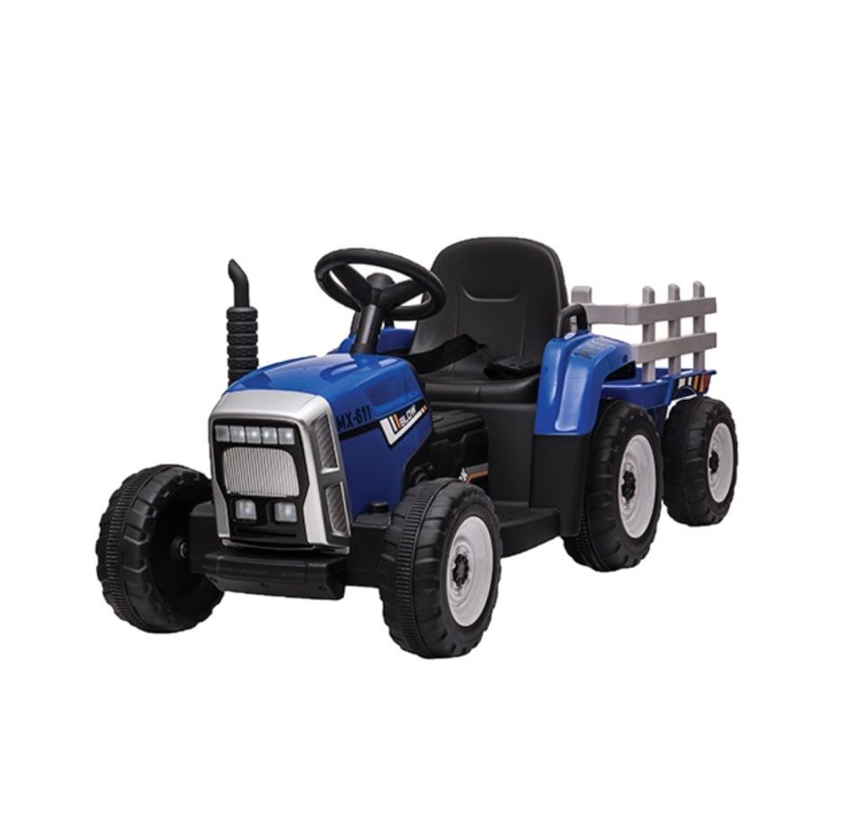 Mini tractor electric cu remorca, 12V, 2 motoare, 3-8km/h, Mp3 Player, lumini, telecomanda Bluetooth - 1