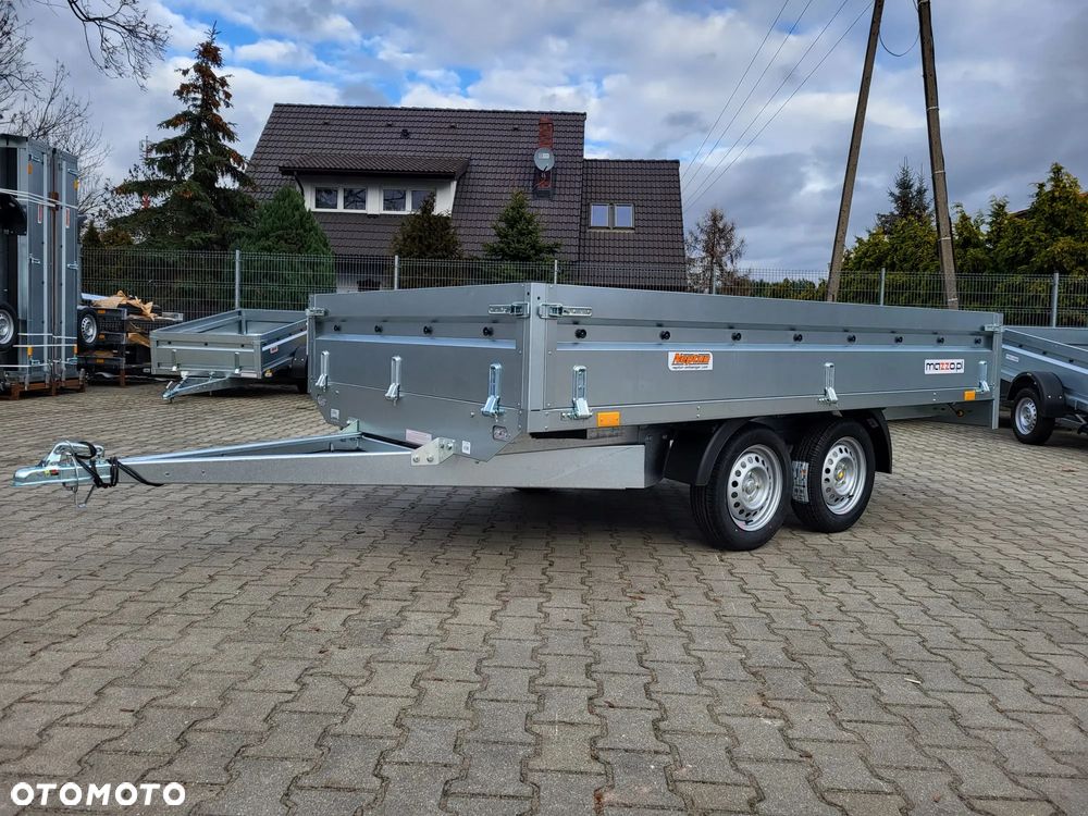 Neptun DOSTAWA! Przyczepa platforma wym. 320x168 SPAWANA! koła pod spodem N7-320 2 kps, wszystkie burty DEMONTOWALNE, lekka kat.B GN233 - 10