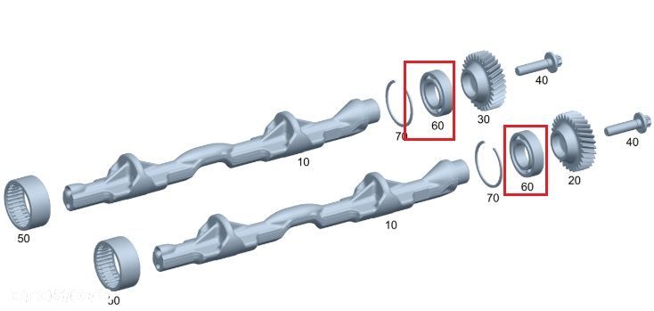 MERCEDES OM651 OM654 Lozysko walka wyrownowazajacego OE - 2