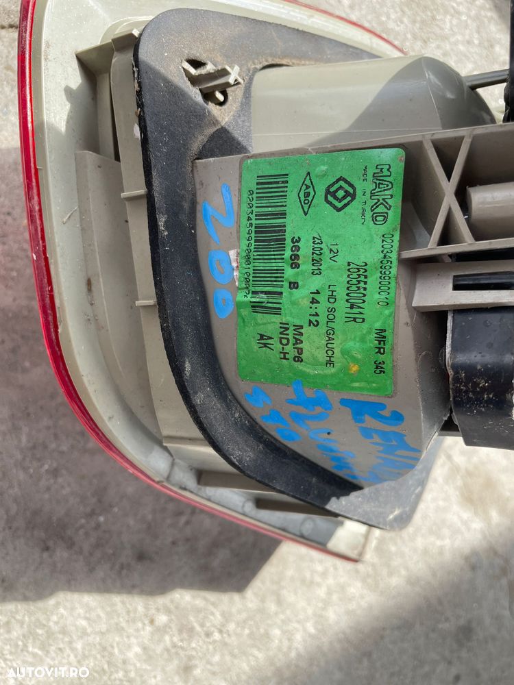 Lampa spate Renault Fluence L30 2010-, Stop partea stanga, parte interior- Pe haion 265550041R - 2