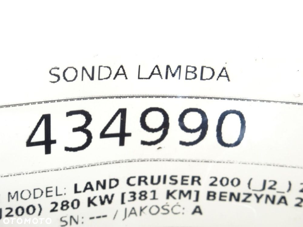SONDA LAMBDA - 77.00 PLN - TOYOTA LAND CRUISER 200 (_J2_) 2007 - 2022 5.7 V8 (URJ200) 280 kW [381 - 5