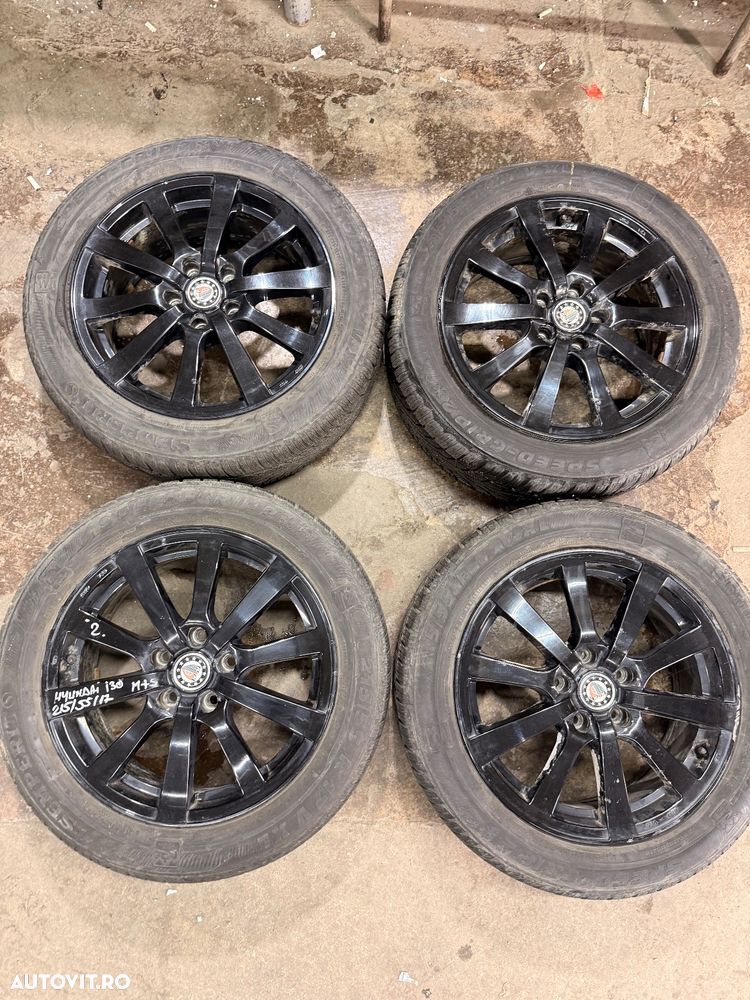 Set jante aliaj HYUNDAI I30 cu cauciucuri iarna 215/55R17 uzura 60% - 1