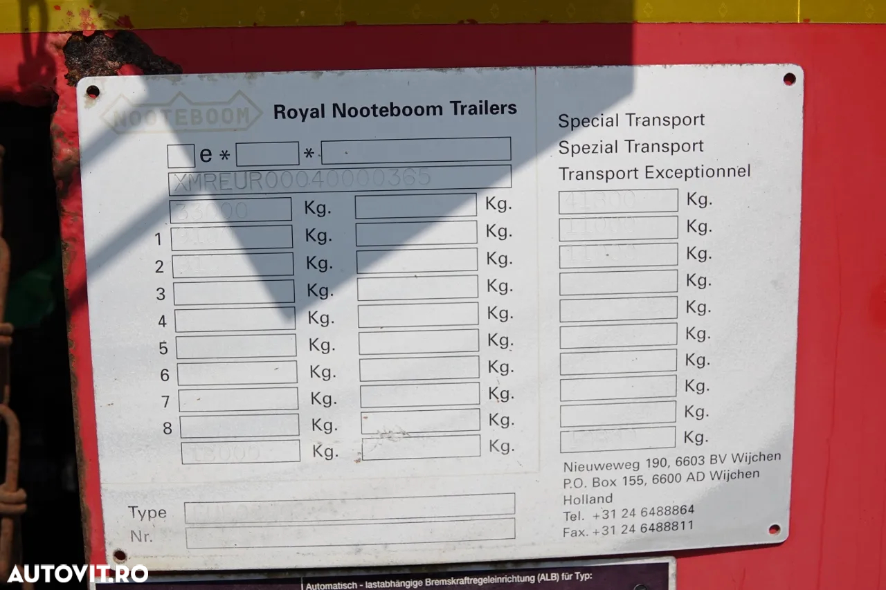 Nooteboom TIEFBET DETASABILE / ȘASIU JOS / EXTENSIBIL / OSI DE DIRECȚIE / Lungime 22 m / PORTATOR / TROLIU - 27