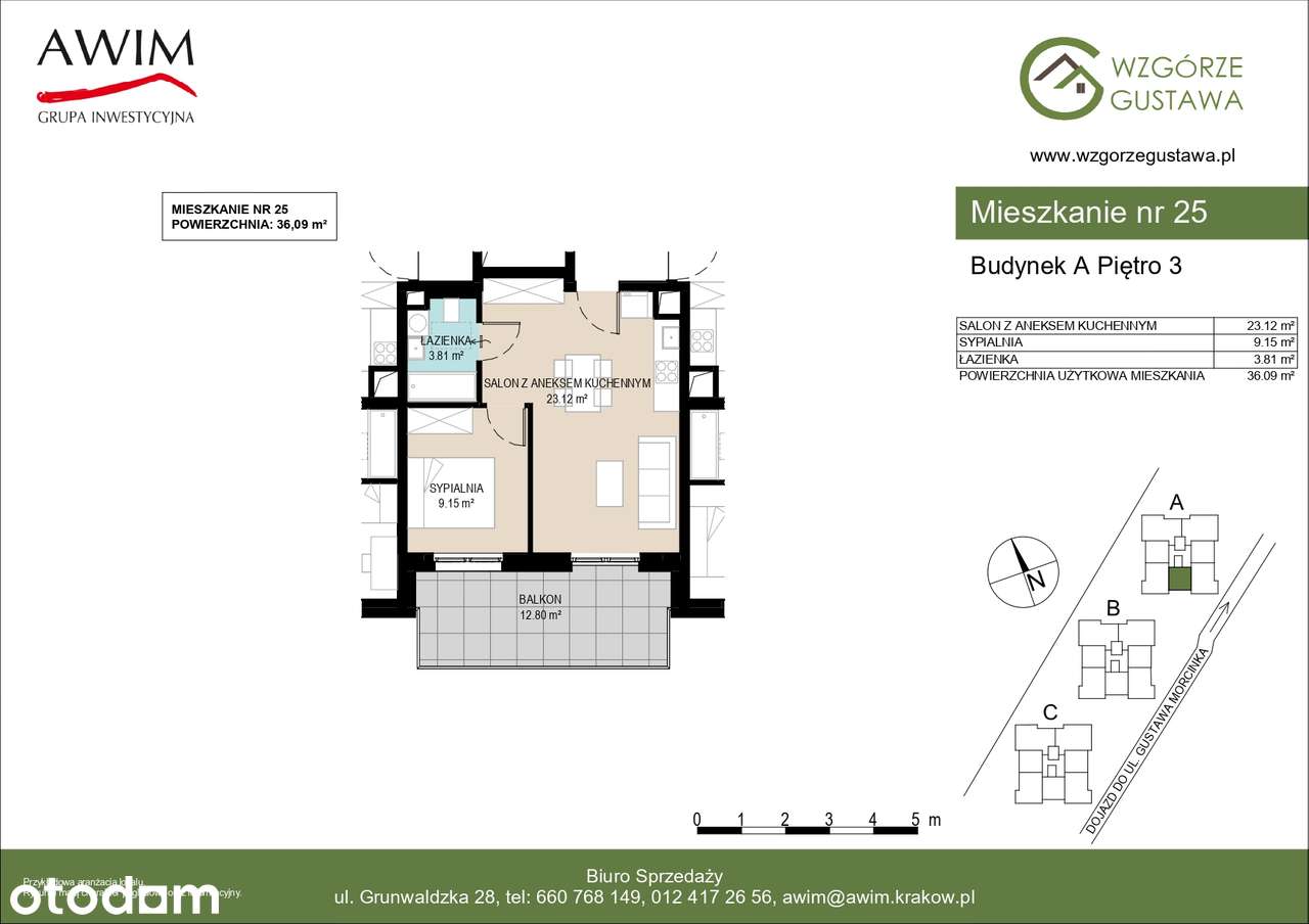 2-pokojowe mieszkanie 36,09m2+balkon_A25 - Pełny obrazek: 2/5