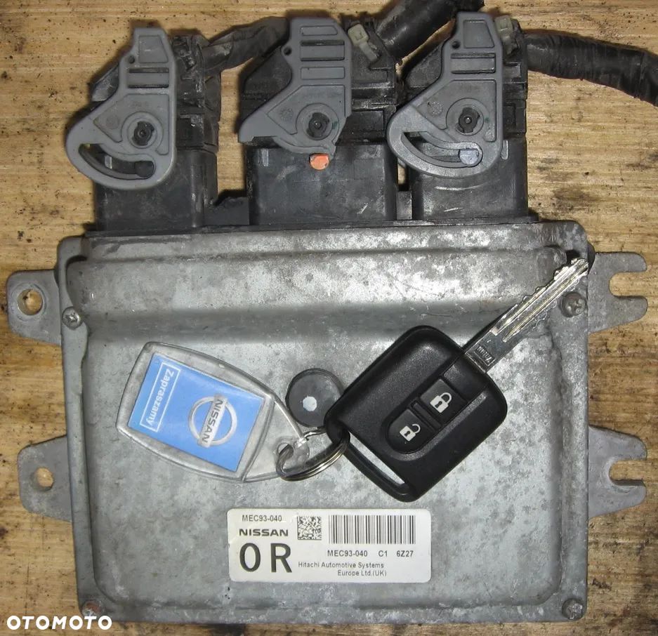 sterownik silnika NOTE E11 1.6 16V MEC93-040 NISSAN zestaw startowy komputer - 2
