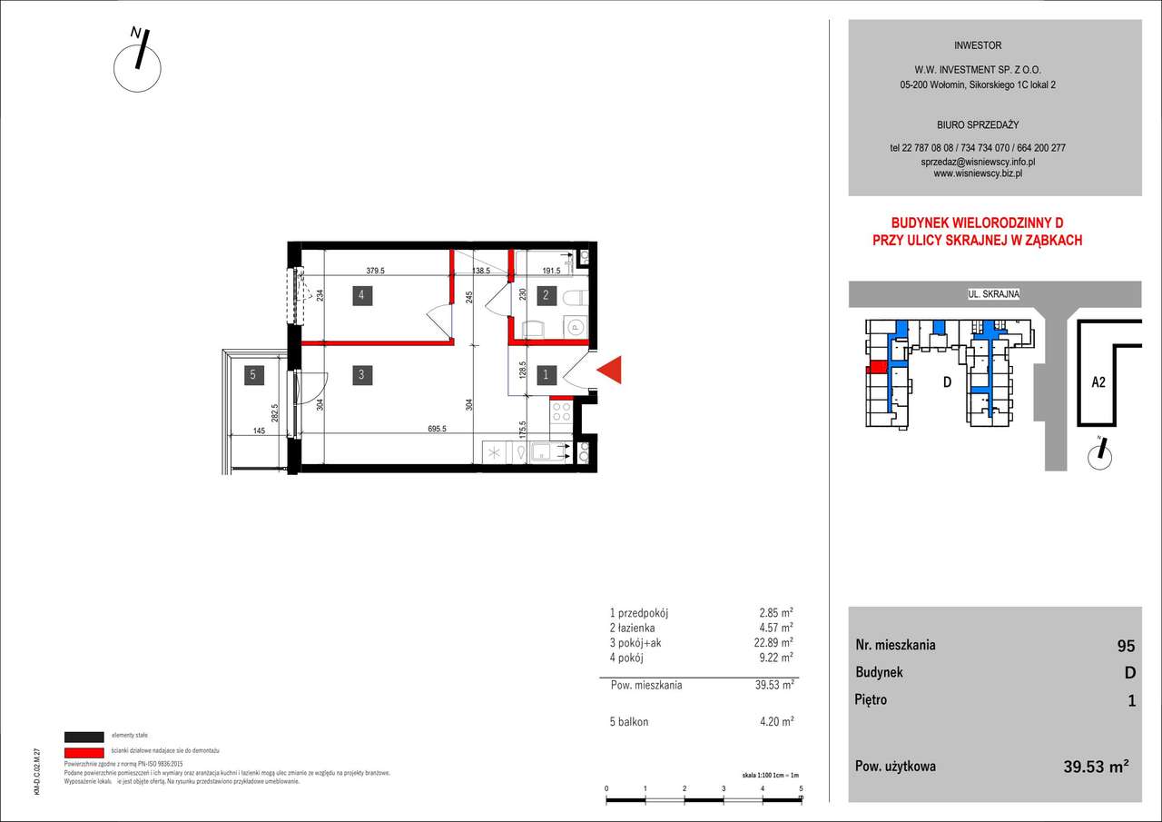 2-pokojowe mieszkanie 39m2 + balkon - Pełny obrazek: 2/8