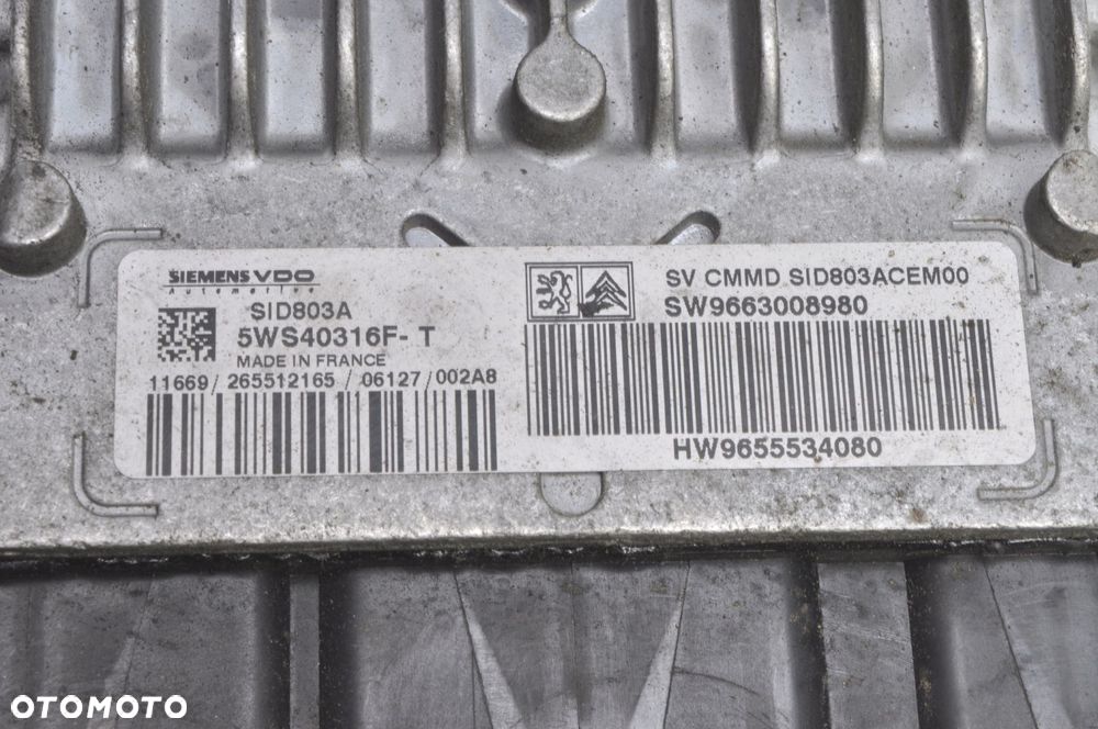 PEUGEOT 607 2.0 HDI KOMPUTER STEROWNIK SILNIKA 9663008980 - 2