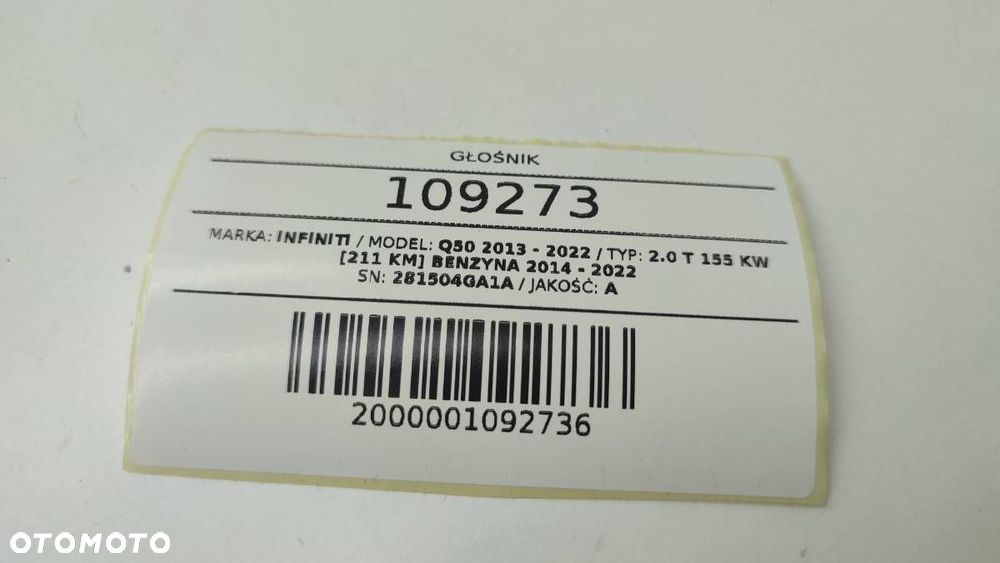 GŁOŚNIK DRZWI BOSE INFINITI Q50 281504GA1A DUŻY - 7