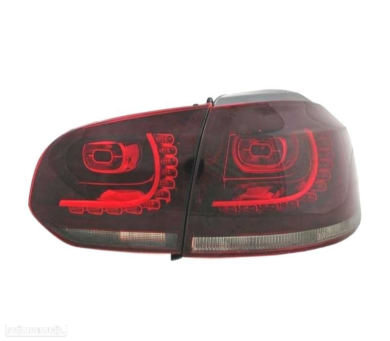FAROLINS TRASEIROS LED VOLKSWAGEN VW GOLF 6 MK VI 08-12 VERMELHO ESCURECIDO - 3