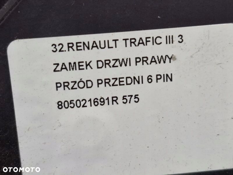 RENAULT TRAFIC III 3 ZAMEK DRZWI PRAWY PRZÓD PRZEDNI 6 PIN 805021691R - 6