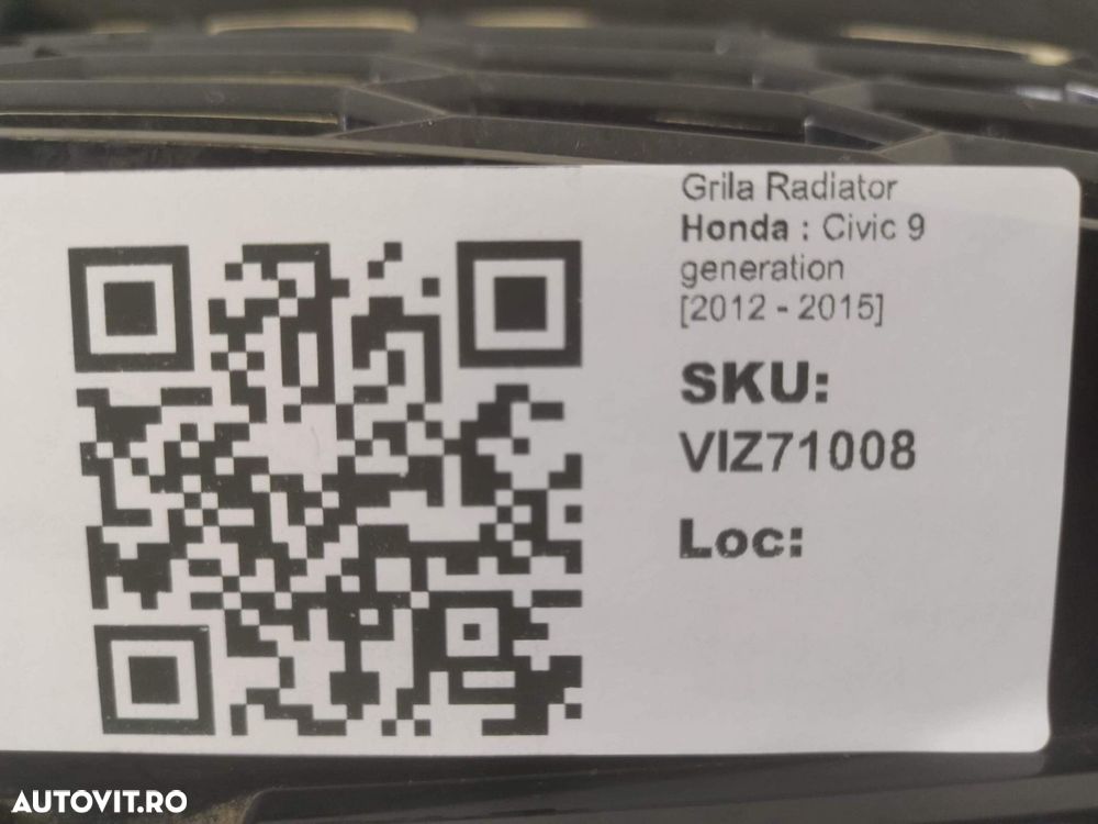 Grila Radiator Honda  Civic 9 generation 2012 2013 2014 2015 Originala - 8