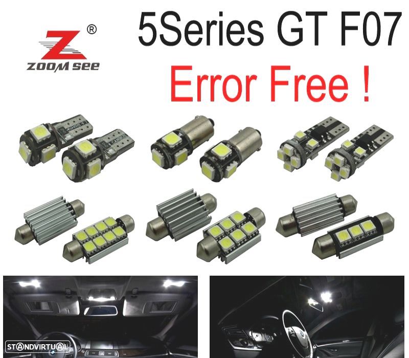 KIT COMPLETO DE 27 LÂMPADAS LED INTERIOR PARA BMW 5 SERIES GT 5GT F07 528I 535I 550I GT 520D 535D 5 - 1
