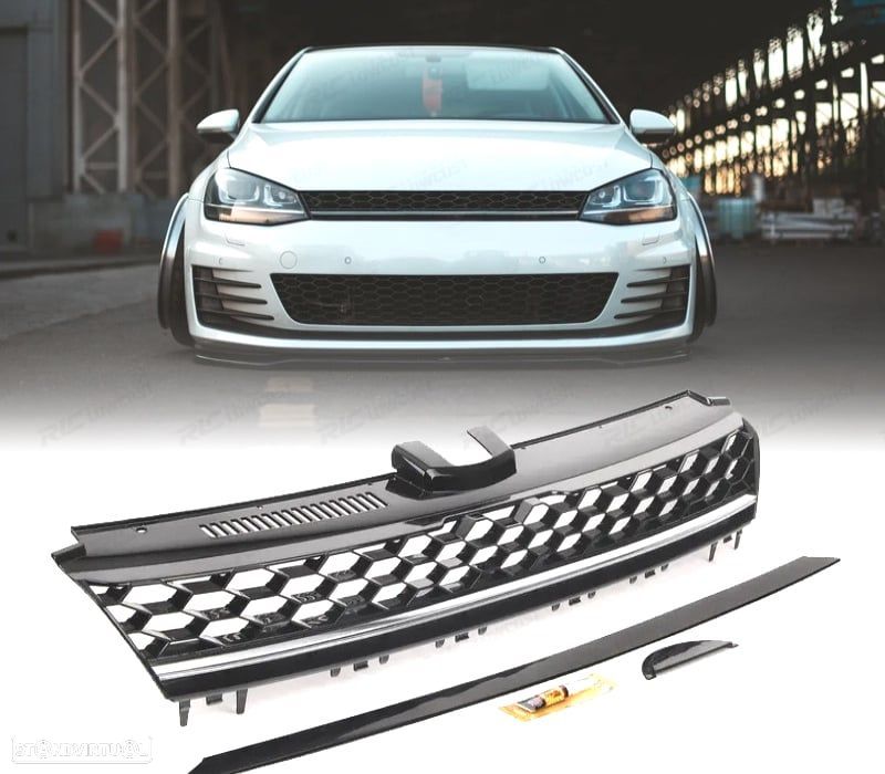 GRELHA FRONTAL COLMEIA SEM SÍMBOLO GOLF 7 12-17 LOOK R FRISO CROMADO - 1