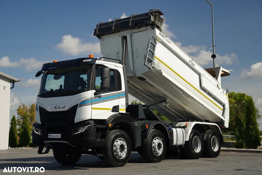 Iveco X-WAY 480 / 8x4 / BASCULANTĂ CU DESCĂRCARE SPATE - 5,6 M / OBOR ȚI SPATE HIDRAULIC / ANVELOPE NOI (PROFIL 100%) / EURO 6 - 2