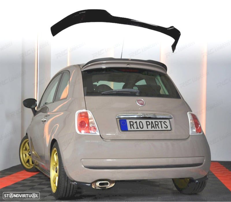 AILERON SPOILER FIAT 500 07-15 PRETO BRILHANTE - 1