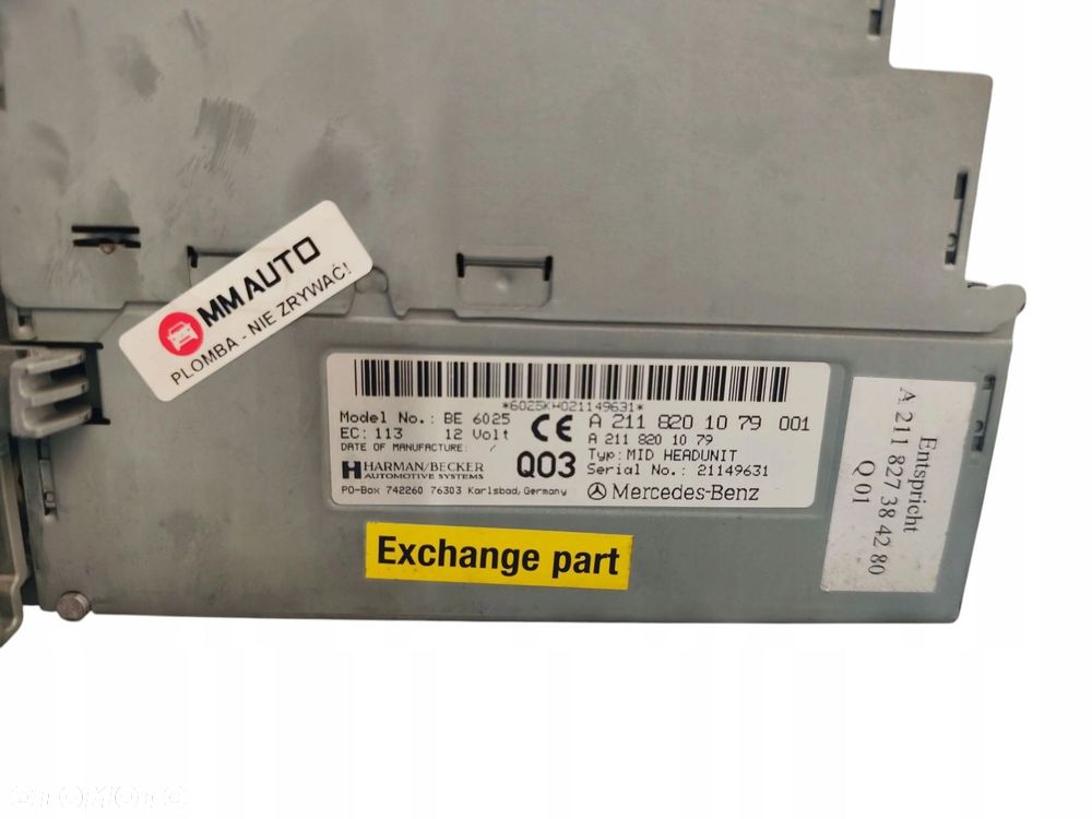RADIO CD NAWIGACJA MERCEDES E W211 A2118201079 - 4